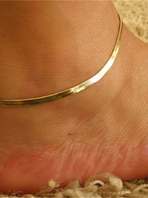 Kvinnor Män 4 mm Snake Halsband Foot Smycken Anklet Chain Armband