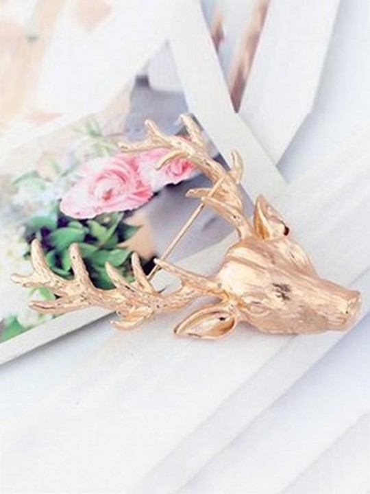 Neue Mode einfach lässig vergoldet Metall Gold Deer Form Brosche