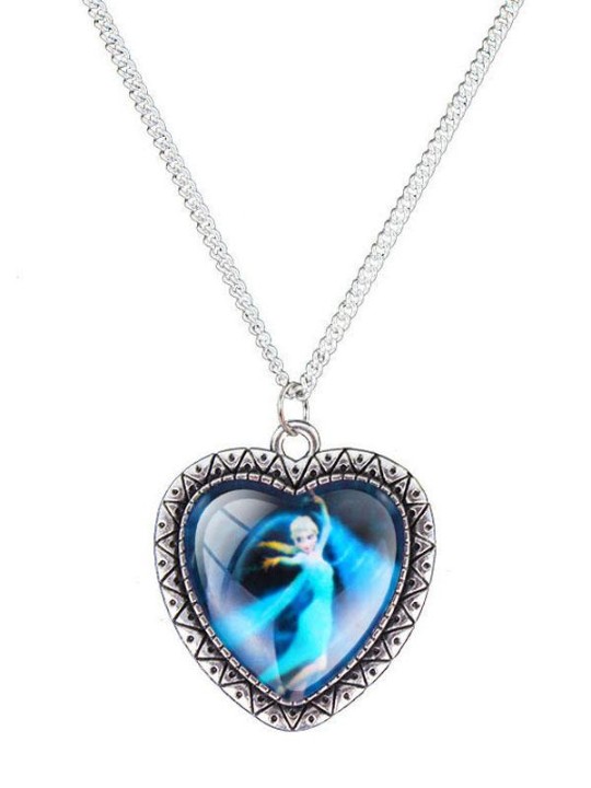 9 Stil! Frozen Free Fall Elsa &amp; Anna Schneemann Silber vergoldet Glas Herz Kinder Anhänger Unisex Halskette