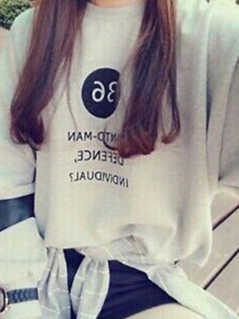 Syksyn muoti pyöreä kaula-aukko Pitkähihainen collegepaita Yläosat Villapaidat Rento Ulkovaatteet Pysy lämpimänä M / L / XL