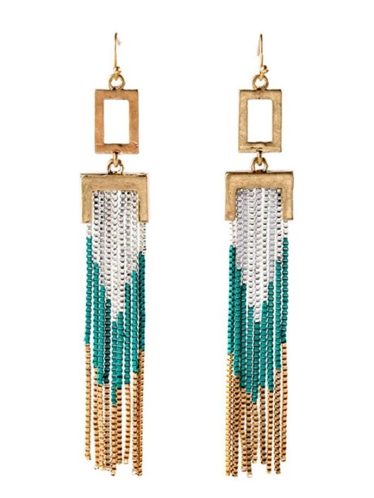 Hot Sale Fashion Design Tassel Chains Long Drop Earrings For Women