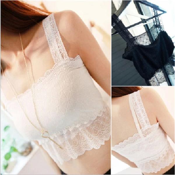 Ceinture de condoléances sexy de bourgeon en soie lingettes poitrine Le gilet court sans bretelles en dentelle de grain de losange exposé