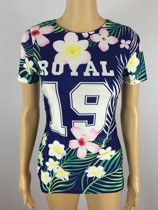 Mode Kvinders rund hals Sexet Digital Print Slank kjole Fest Casual aftenkjole