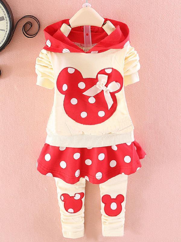 Bebé niñas primavera otoño niños ropa conjunto ropa de algodón de dibujos animados establece trajes Minnie ratón niños manga larga jersey traje de falda 2 piezas