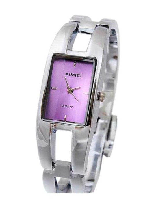 Nytt kvinnans mode Elegant Snyggt fyrkantigt armband Armband i rostfritt stål Armbandskvartsklocka