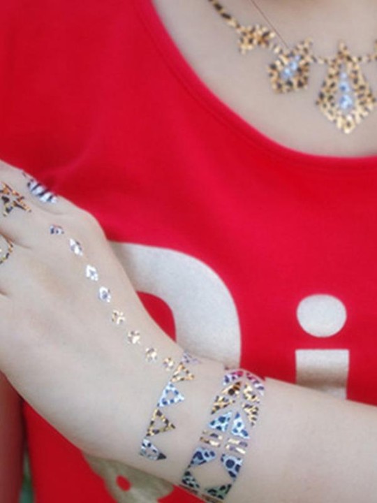 Diseño 3D Pulsera Zebra Patrón Leopard Impresión de Belleza Pegatinas de Tatuaje A Prueba de agua Calcomanías Tatuaje Temporal