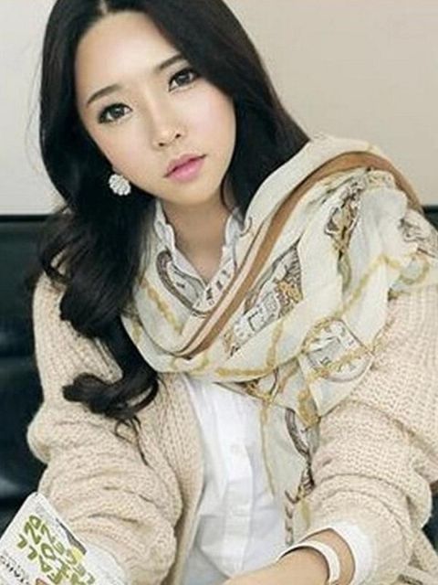 New Women's Autumn Winter Floral Printing Warm Scarves Voile Shawl