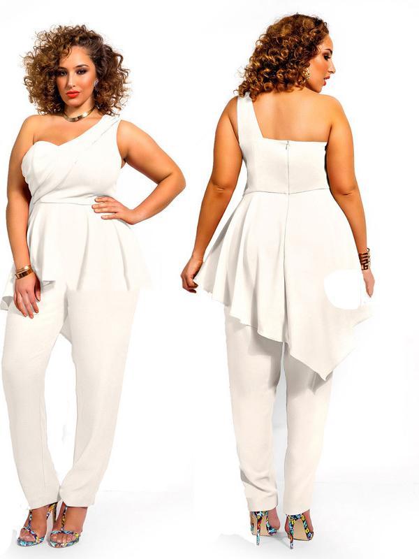 Fille Moderne Sexy Une Épaule Demi Manches Automne Mode Casual Robe Blanche