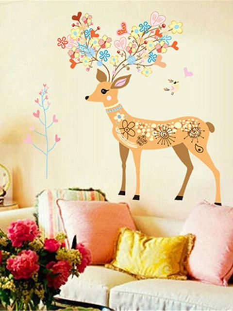 Magic Christmas Home Decoration Cute Deer Shape Stickers Wall Window Stickers