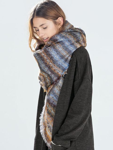 Kvinnors halsdukar Vinter julklapp Varm hals cirkel ull Jacquard Weave Färgade halsdukar Sjal