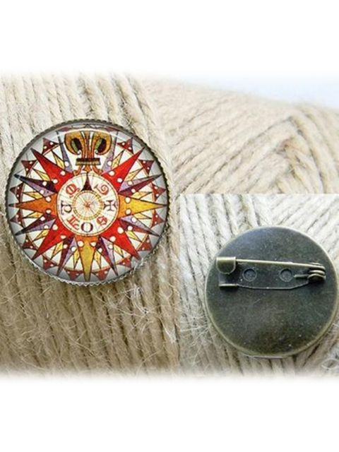 Damenmode Geometrie Retro-Stil Bunte Glas Broschen