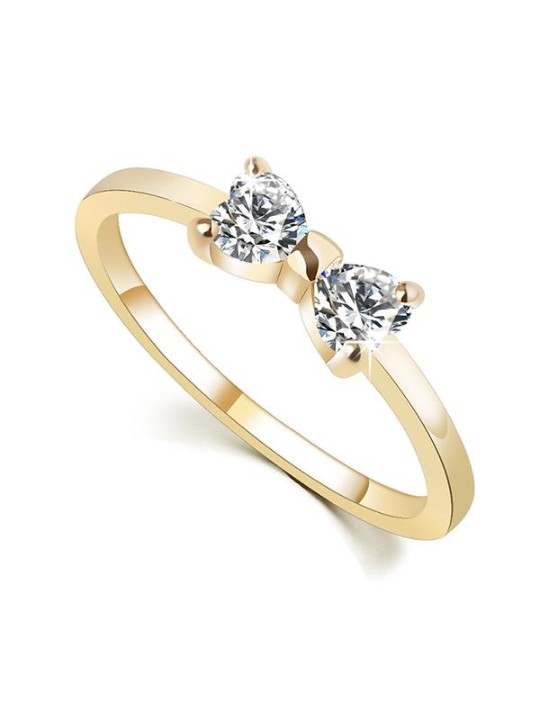 Mode Krystal Rhinestone Bowknot Formet Ring Søde smykker Fingertips Gaver Tilbehør
