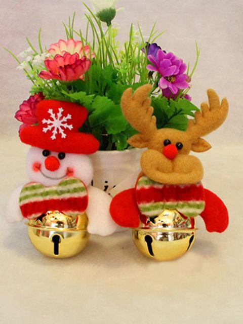 Tíska Xmas Santa Claus Snowman Deer Bell Sætur jóladyrskreyting jólaskraut