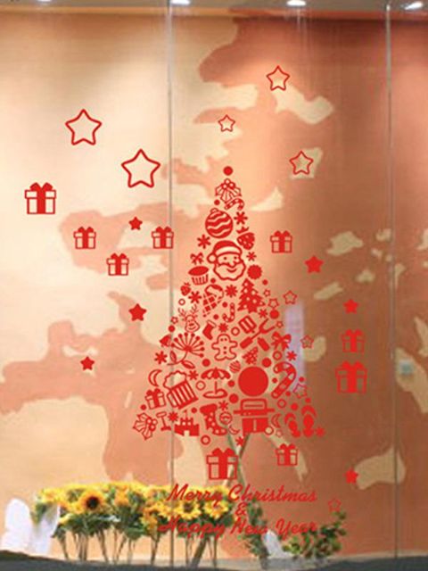 Merry Christmas Home Decoration Xmas Gift Element Stickers Wall Window Stickers