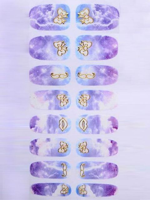 Galáxia 3D Bowknot Prego Decalques Adesivos Acessórios Unha Polonês Adesivos Manicure