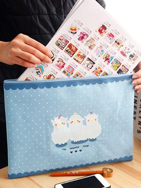 Casual Stationery Cute Sheep Capacity  Clutch Wallet Coin Purse Pencil Bag