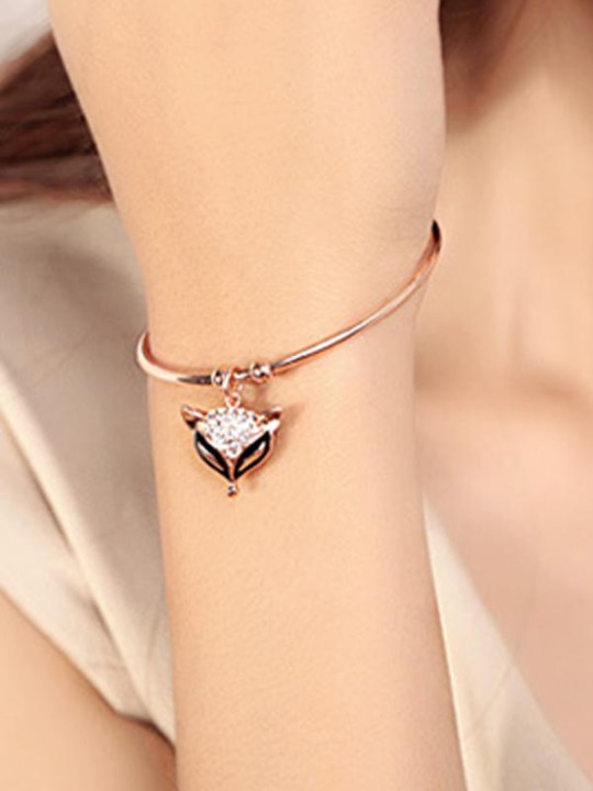 Women's Trendy Fashion Fox Head Decorated Charm Bracelet Cuff Bangle For Women Fashion Jewelry