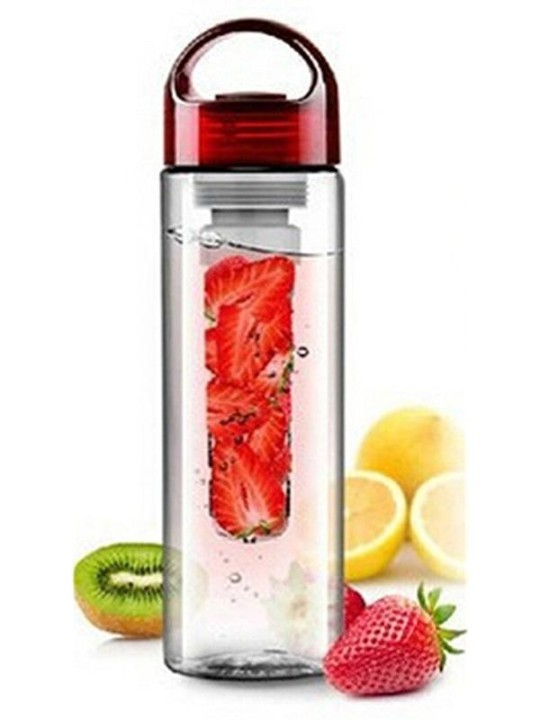 O fruto vermelho do tampão que infunde a garrafa de água de Infuser com suco de limão da saúde dos esportes da caixa faz a garrafa