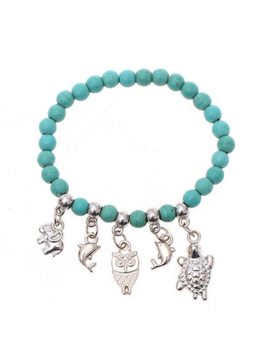 Hot Fashion Türkis Perlen versilbert Tiere Form Armband handgemachte Accessoires Schmuck Geschenke