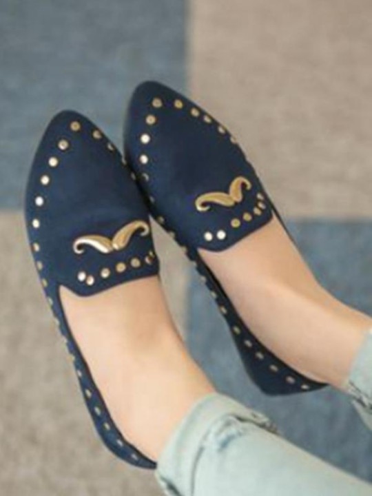 Frauen koreanische Art Herbst Sexy Schnurrbart Stilvolle Slip Flache Spitze Wildleder Spitz Wohnungen Schuhe