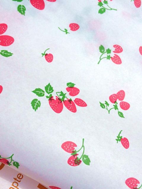 Envoltura de fresa linda regalo de boda de cumpleaños de Navidad regalo de boda 50 piezas de papel de regalo presente envoltura de aceite Perspectiva de papel 25 * 35 cm