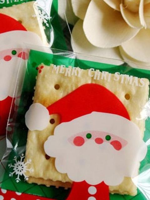 95 kpl/erä Keksipakkaus Joulupukki Itsekiinnittyvät muovipussit kekseille Välipalaleivontapaketti Joulu