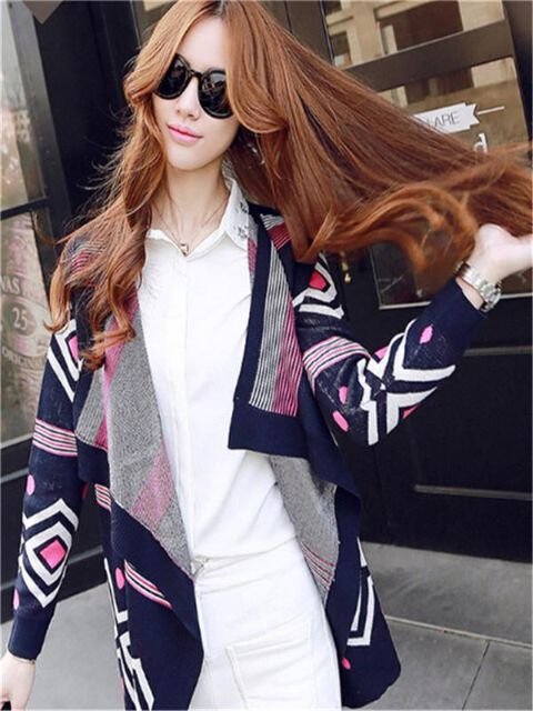 Women's Aztic Bohemian Style Ponco Coats Warm Long Sleeve Sweaters Cloak Outwear