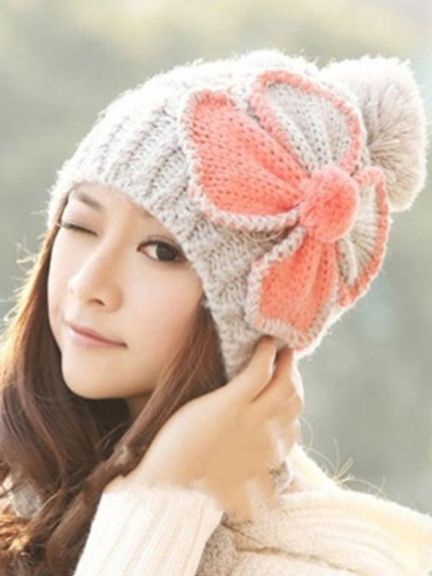 Nouveau chapeau de mode d&#39;hiver fleurs douces casquette d&#39;oreille bonnet Crochet chapeau d&#39;hiver chaud bonnet de Ski chapeaux tricotés en laine