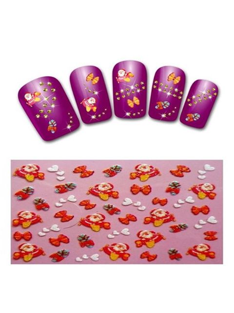 Nuevo Nail Art Stickers Calcomanía Navidad Papá Noel / Bowknot / Heart Shape 3D Etiqueta Engomada Del Clavo Francés Manicura Herramientas de BRICOLAJE