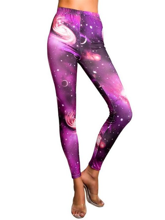 Galaxy Space Cosmic Tie Dye Graphic Stretchy Tights Leggings Byxor för kvinnor