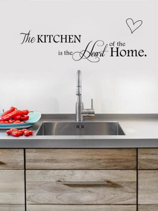 New Kitchen + Home Letter Heart Pattern PVC Removable Wall Sticker Home Decor