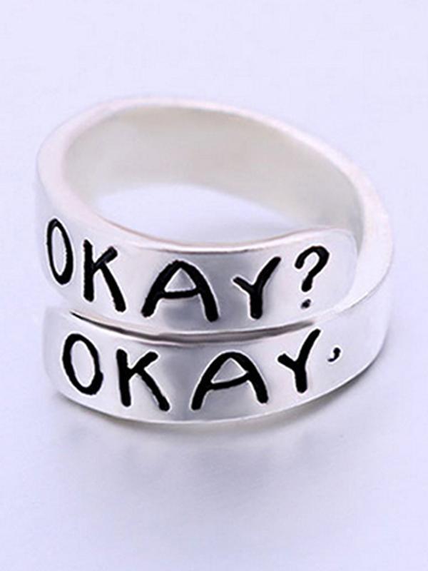 Mode neue Persönlichkeit Punk Style okar Brief Ring Silber Legierung Fingerring