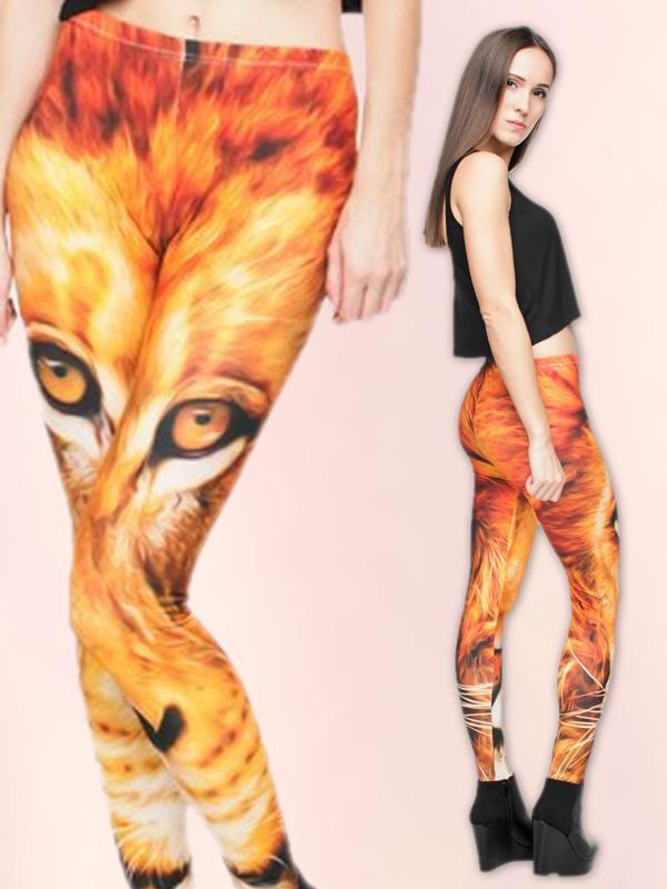 Leão Digital de Impressão das Mulheres Venda quente Sexy Alta Elastic Collants Magro Leggings