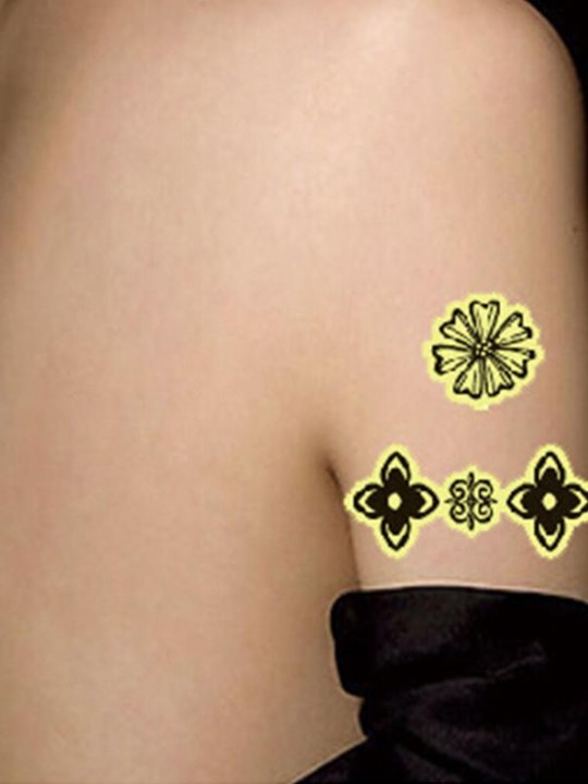 Unisex Moda Flores Noctilucous Impermeable Tatuaje Pegatinas Calcomanías Tatuaje Temporal