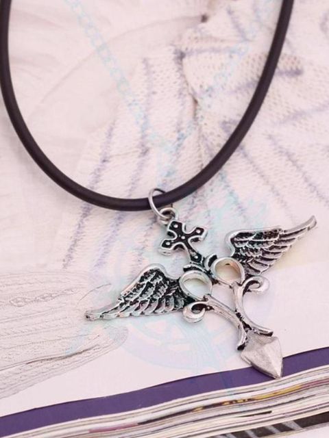 Nova Moda Anjo Cruz Padrão Cadeia Pingente de Colar de Jóias Acessórios