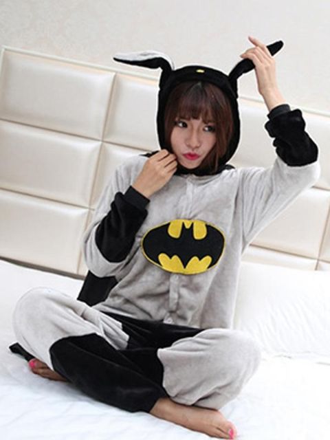 Unisex muoti talvi lepakot pyjama asettaa aikuisten anime cosplay sarjakuva yöasut