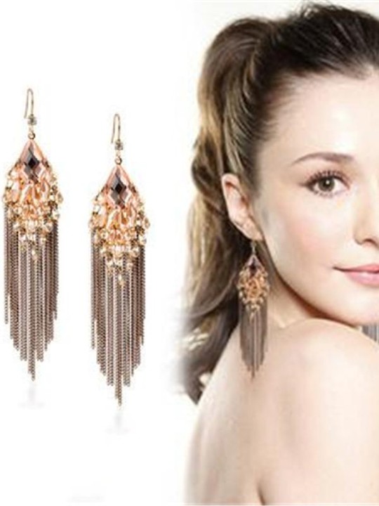 Bohemian Earrings Long High Temperament Tassel Exaggerated The New Earring