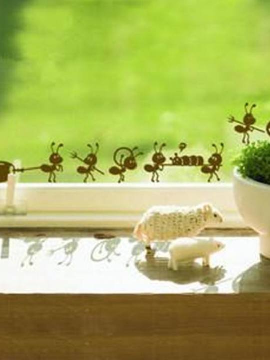 Furnishings Wall Stickers Cartoon Decoration Glass Stickers Ant On Mirror Window Stickers Home Decoration