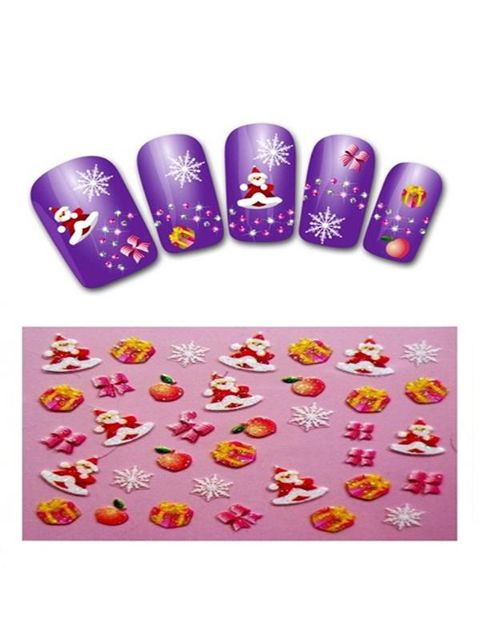 New Nail Art Stickers Decal Christmas Santa Claus/Snowflake/Gift Box/Bells Decoration 3D Nail Sticker French Manicure DIY Tools