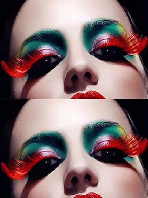 Women's Fashion Creative Beauty Makeup Cosmetic Red Overlong Fake Eyelash For Daily Party