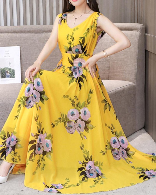 Plus-koon raidallinen printti Colorblock kiristysnyörillinen rento mekko