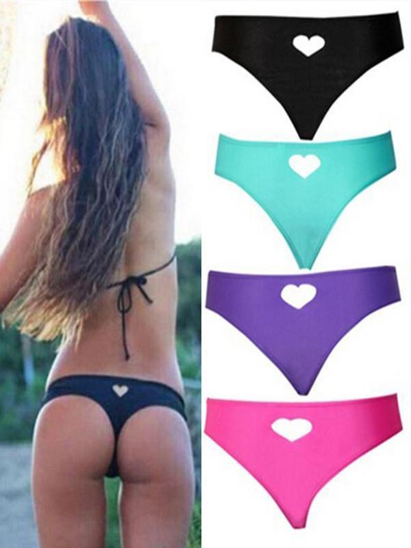 Naisten seksikäs bikini-sydänleikkaus rannan uimapuku uimapuvut Brasilian pohjat