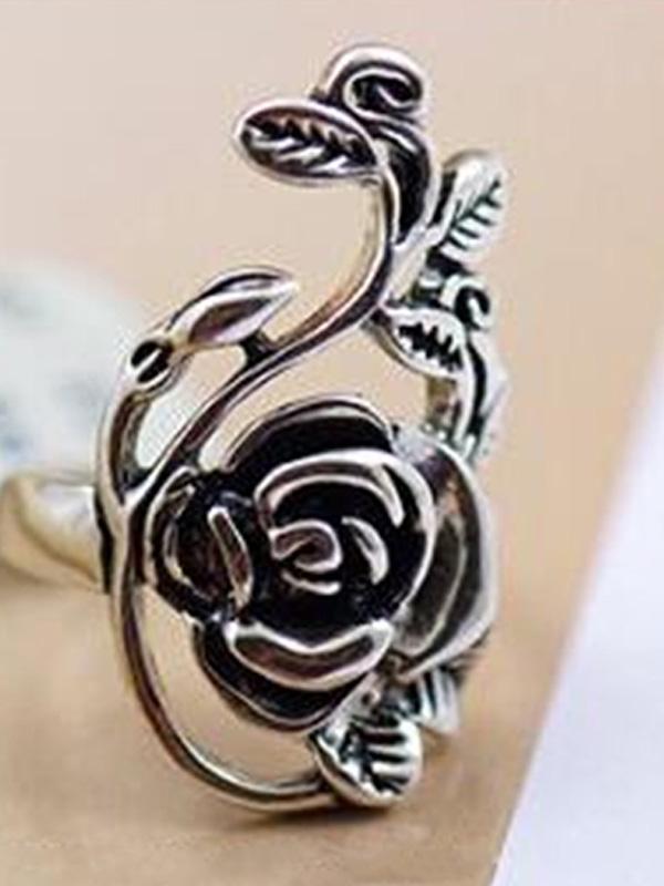 Nova Moda Personalizado Retro Rosas Palácio Esculpido Oco Anéis Jóias