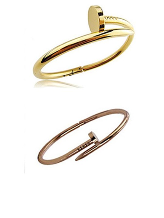 New Fashion Nail Bracelet Gold Plated Women Jewelry Nail Screw Cuff Bangle