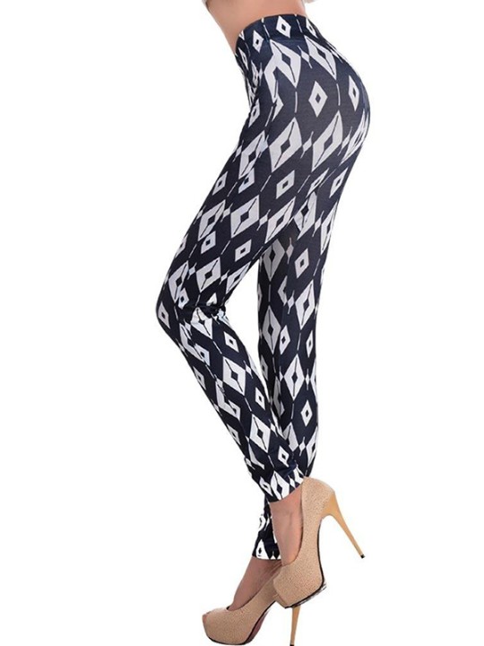 Street Fashion Hvid Sort Plaid Stretchy Tight Lange Leggings Gogo Dance