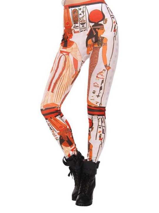 Women's Egypt Pattern Cosmic Tie Dye Graphic Stretchy Tights Leggings Pants