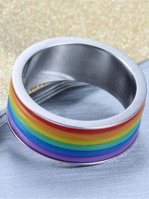 Supply Rainbow Ringe personalisierte Ringe für Männer und Frauen in Edelstahl Verkauf Ring Titan Stahl Schmuck