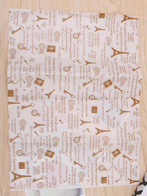 50 Stücke 25 * 35 cm Wrapper Handgemachte Wachs Papier Weihnachtsgeschenk Verpackung Geschenkpapier Eiffelturm Muster