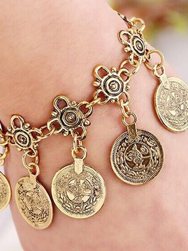 Kvindemode Vintage Retro kvast Møntstil Armbånd Smykker Tilbehør Armbåndskæde