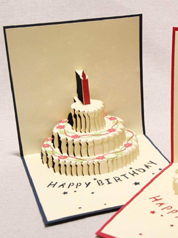 Jólagjöf 150 * 150 mm Skapandi 3D kakamunstur Kveðjukort Handgerð pappírsskurður leturgröftur Póstkort brettakort